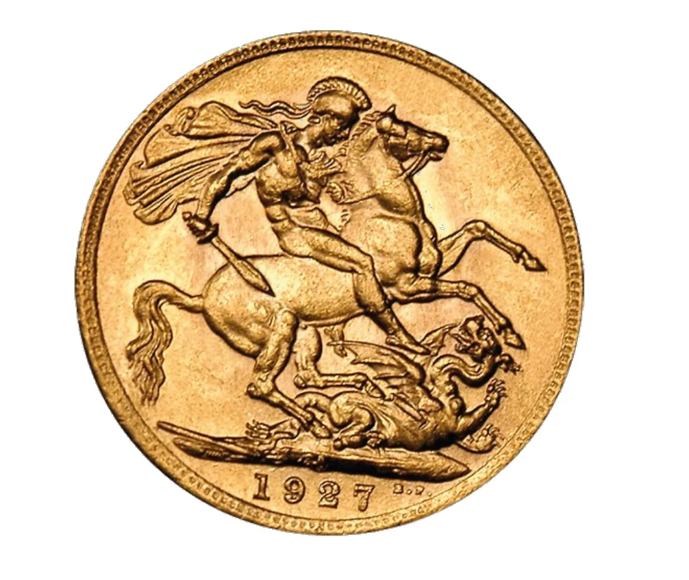 A historic gold sovereign coin